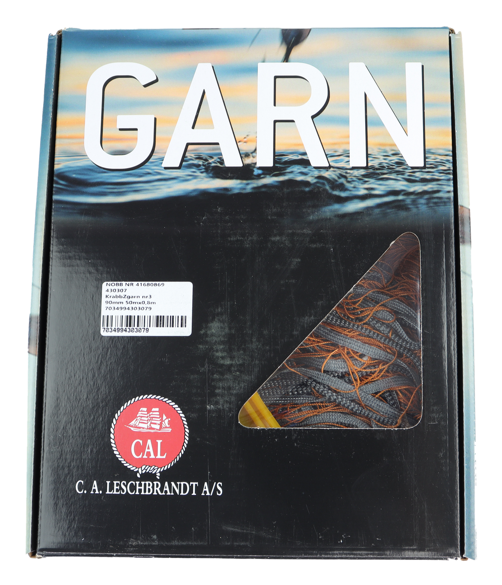 CAL Krabbegarn - Nylon nr 3 - Oransje - 50x0,8 meter - 90 mm