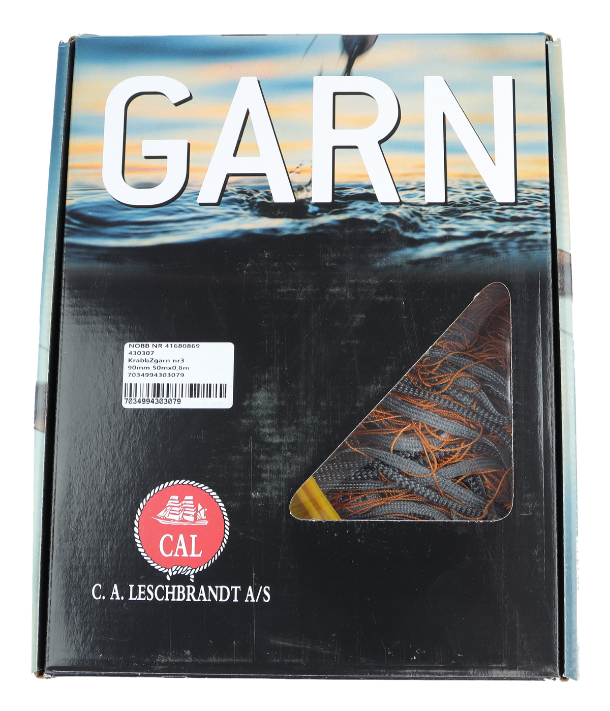 CAL Krabbegarn - Nylon nr 3 - Oransje - 50x0,8 meter - 90 mm