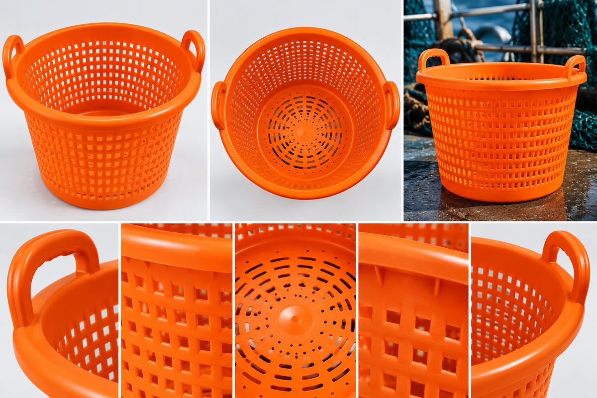 Plastkurv 44L / 58L – Oransje | Næringsmiddelgodkjent